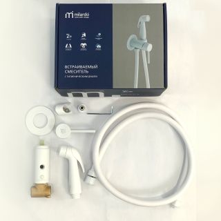 Гигиенический душ со смесителем Milardo Tidy белый 001WTR0M08